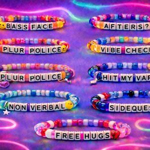 RAVE ESSENTIALS | set of 10 Kandi festival / rave beaded bracelets